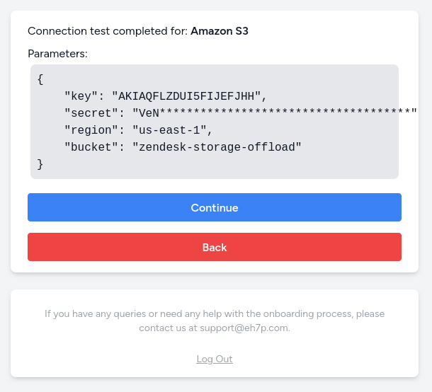 Screenshot of the AWS S3 provider hybrid setup confirmation