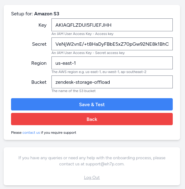 Screenshot of the AWS S3 provider hybrid setup confirmation