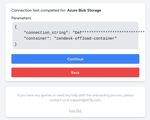 Screenshot of the Azure storage provider hybrid setup confirmation